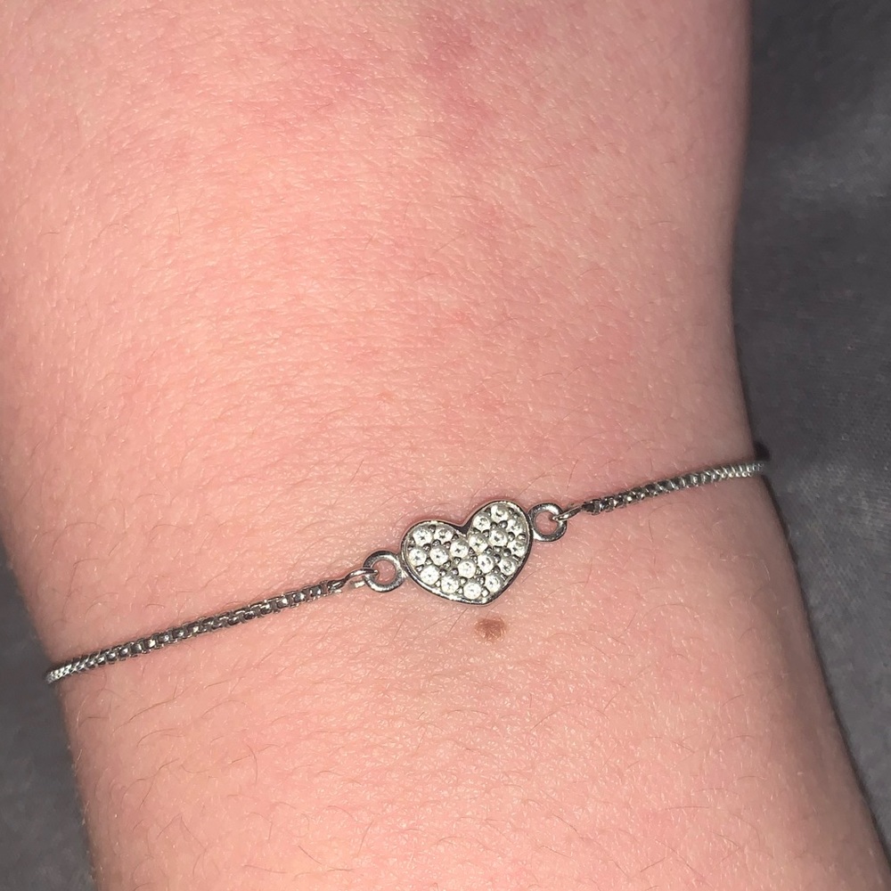 beautiful sterling silver heart bracelet